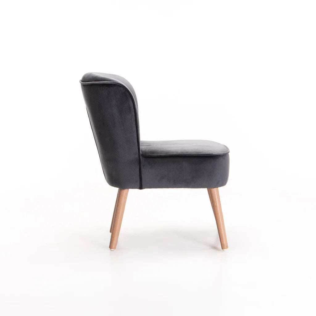Modern Velvet Beau Chair - Grey
