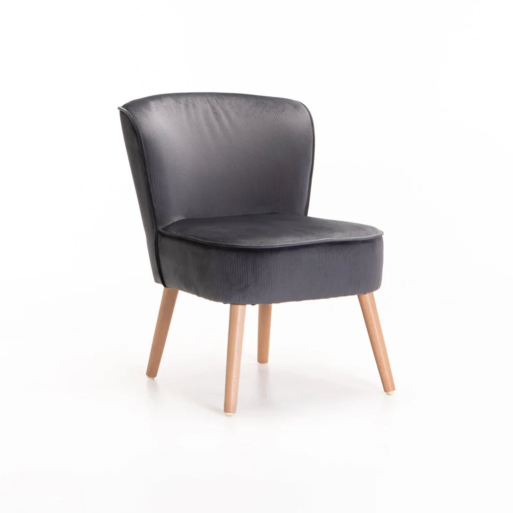 Modern Velvet Beau Chair - Grey