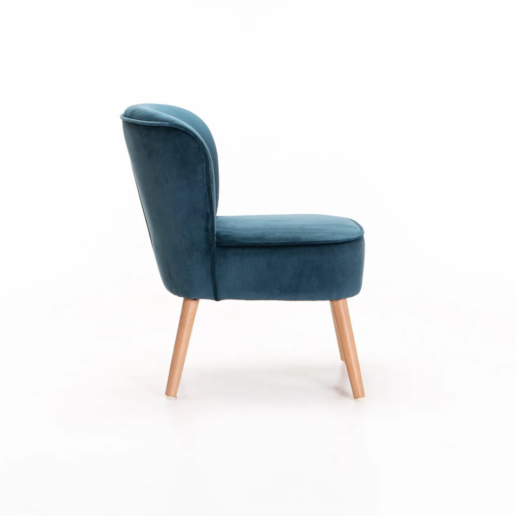 Modern Velvet Beau Chair - Blue