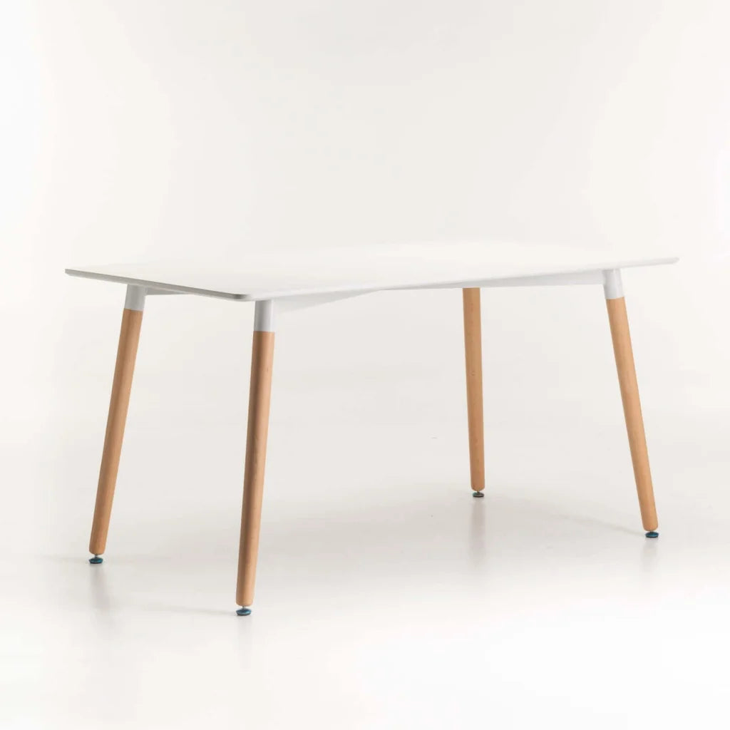 Benzie Wooden Leg Dining Table - White - 80 x 80 cm (4 Seater)