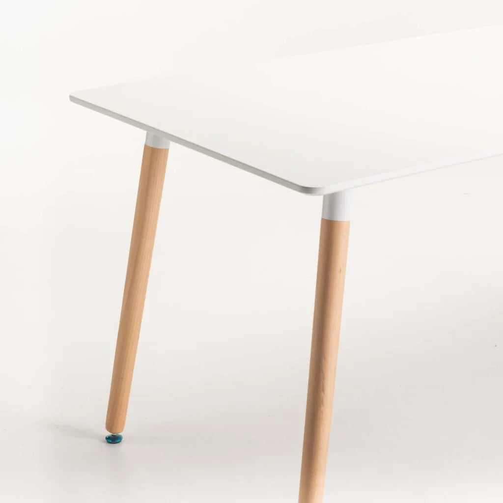 Benzie Wooden Leg Dining Table - White - 80 x 80 cm (4 Seater)