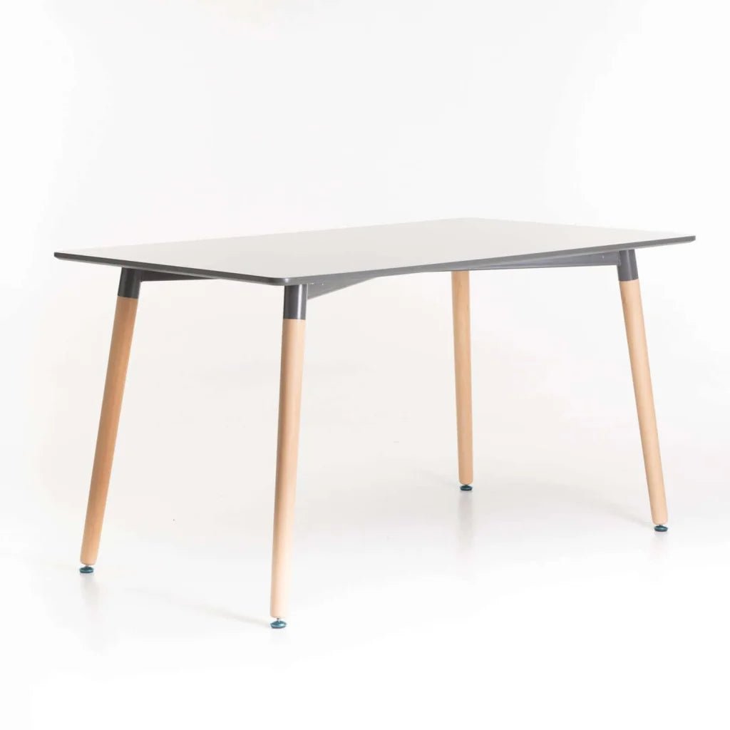 Benzie Wooden Leg Dining Table - Grey - 120 x 80 cm (4-6 Seater)