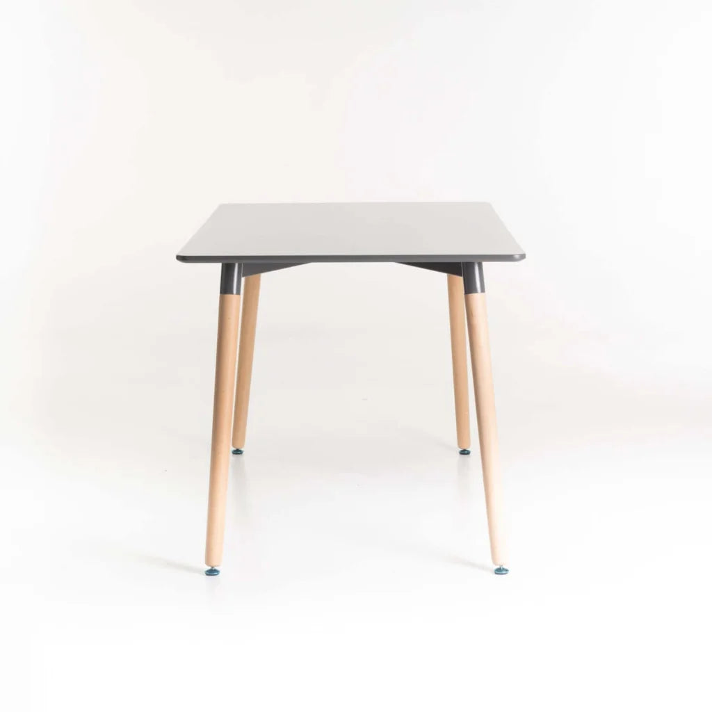 Benzie Wooden Leg Dining Table - Grey - 120 x 80 cm (4-6 Seater)
