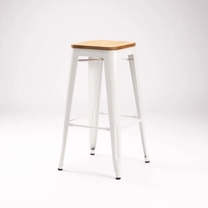 Wageng Barstool With Wood - White