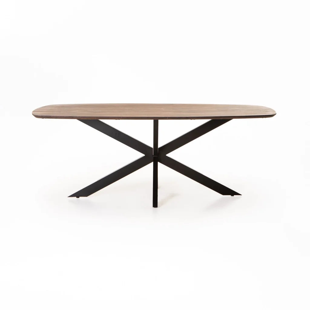 Sissa Danish Oval Solid Wood Dining Table - Brown - 8 Seater