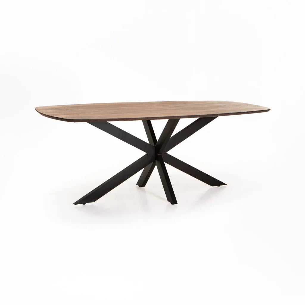 Sissa Danish Oval Solid Wood Dining Table - Brown - 8 Seater