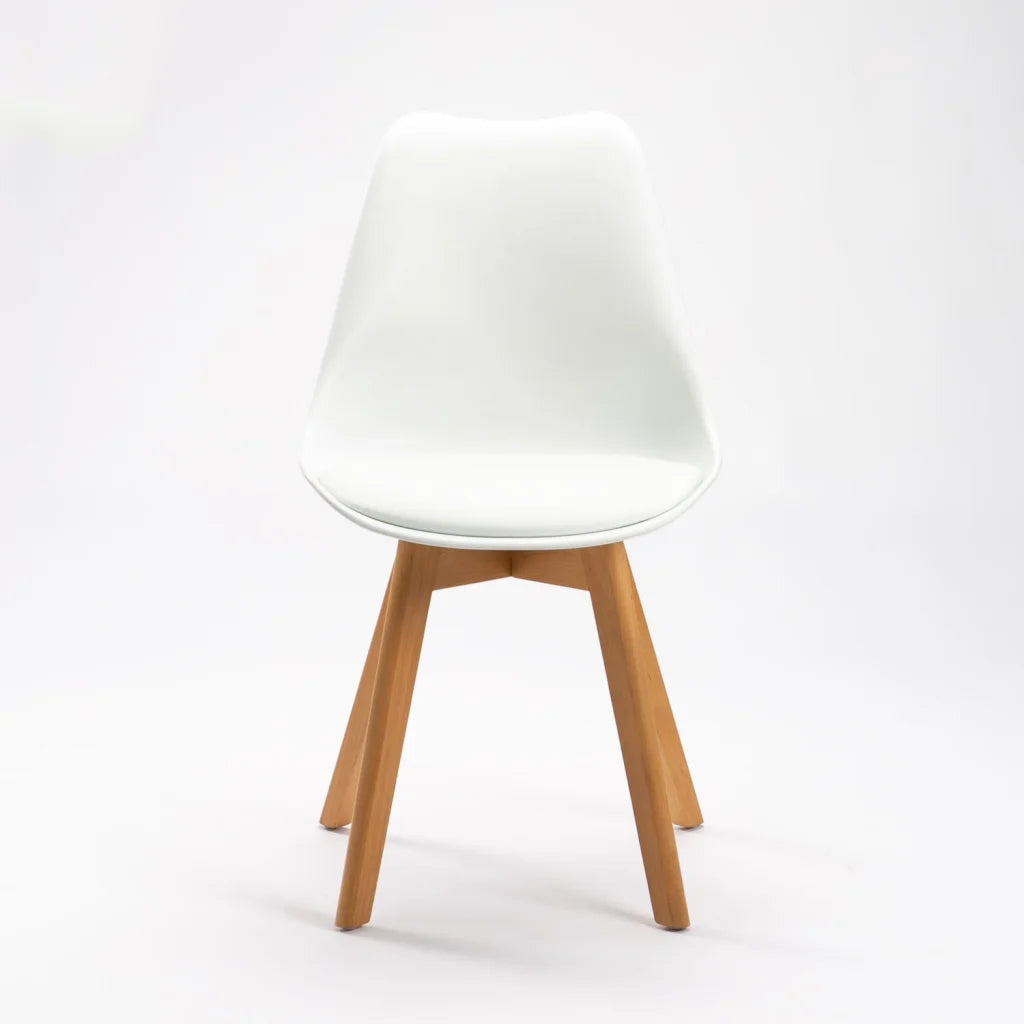 Rute Wooden Leg Dining Chair - White