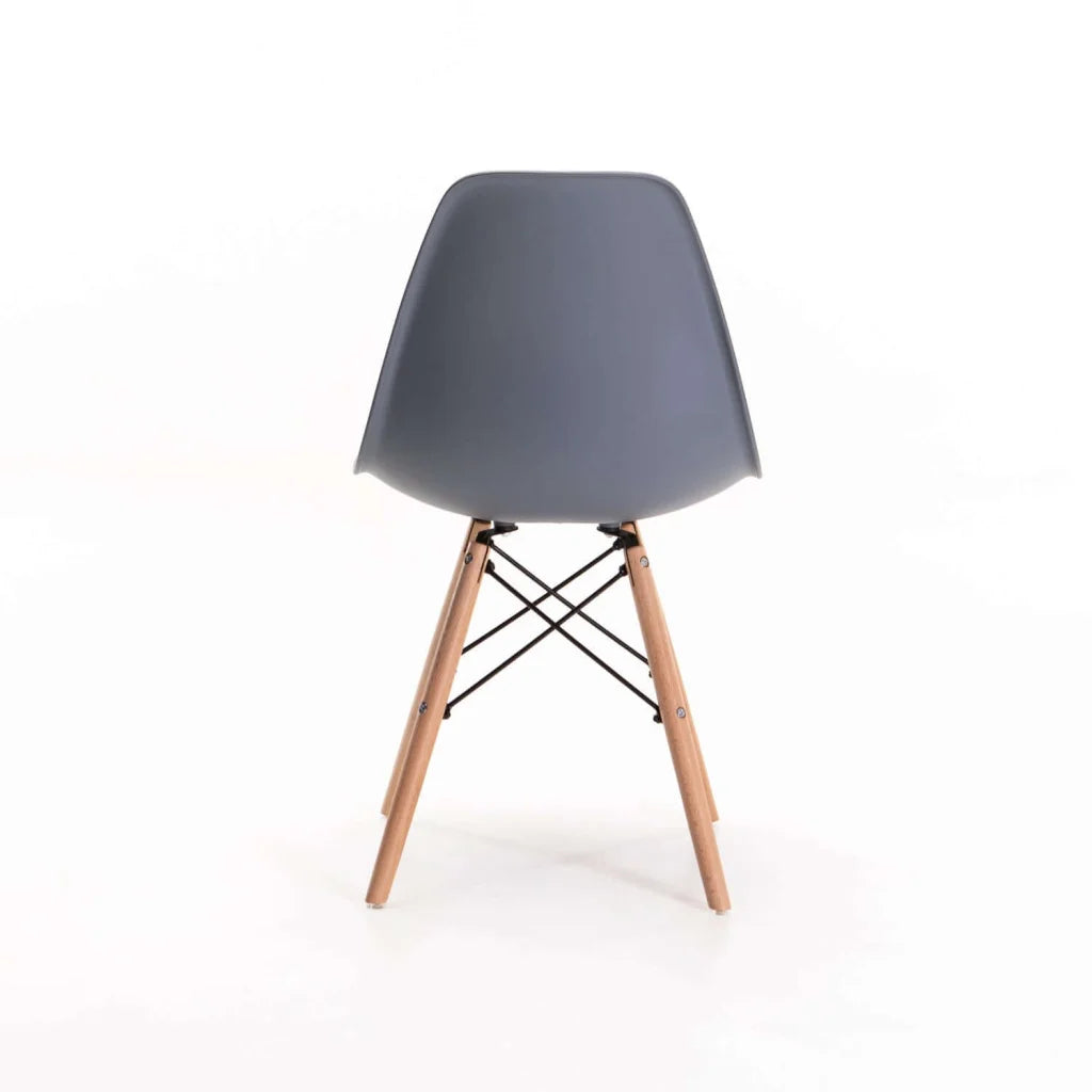 Rentia Wooden Leg Dining Chair - Grey