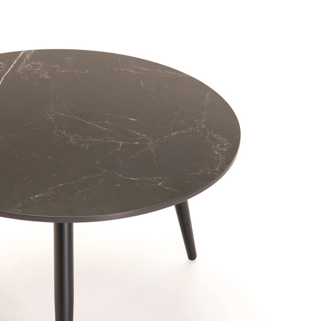 Cognac Set Of 2 Stone Top Coffee Table - Black