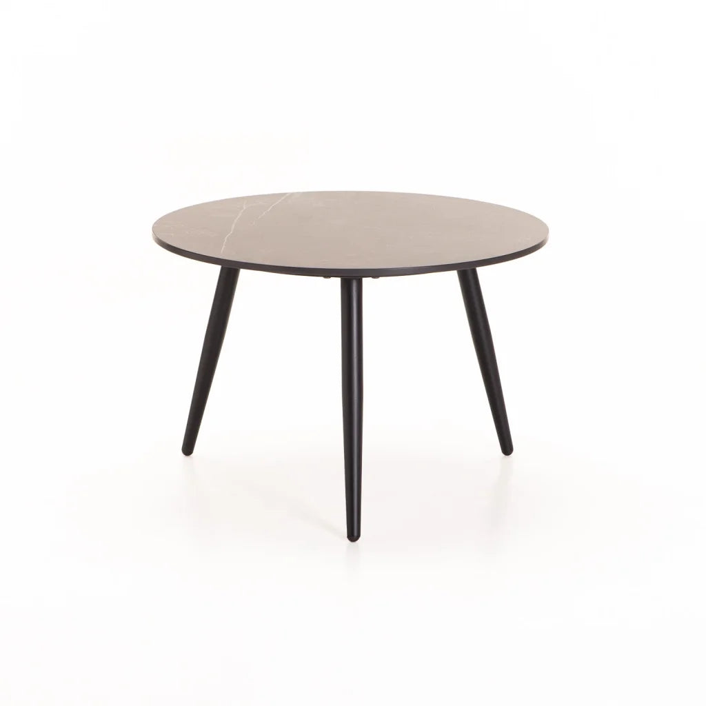 Cognac Set Of 2 Stone Top Coffee Table - Black