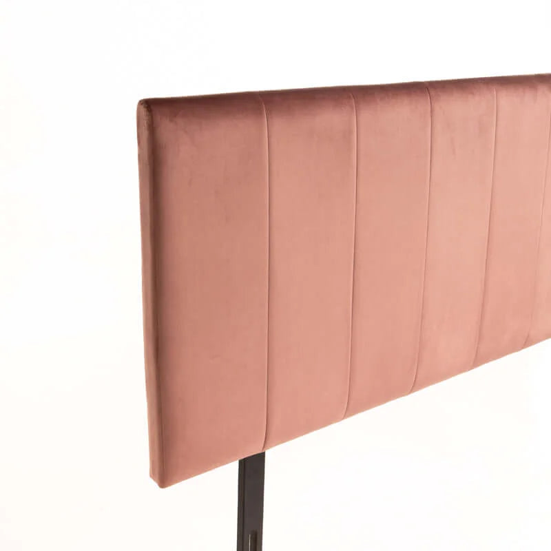 Rankin Velvet Headboad - Blush - Double