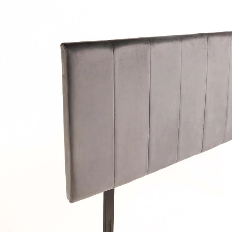 Rankin Velvet Headboad - Grey - Double