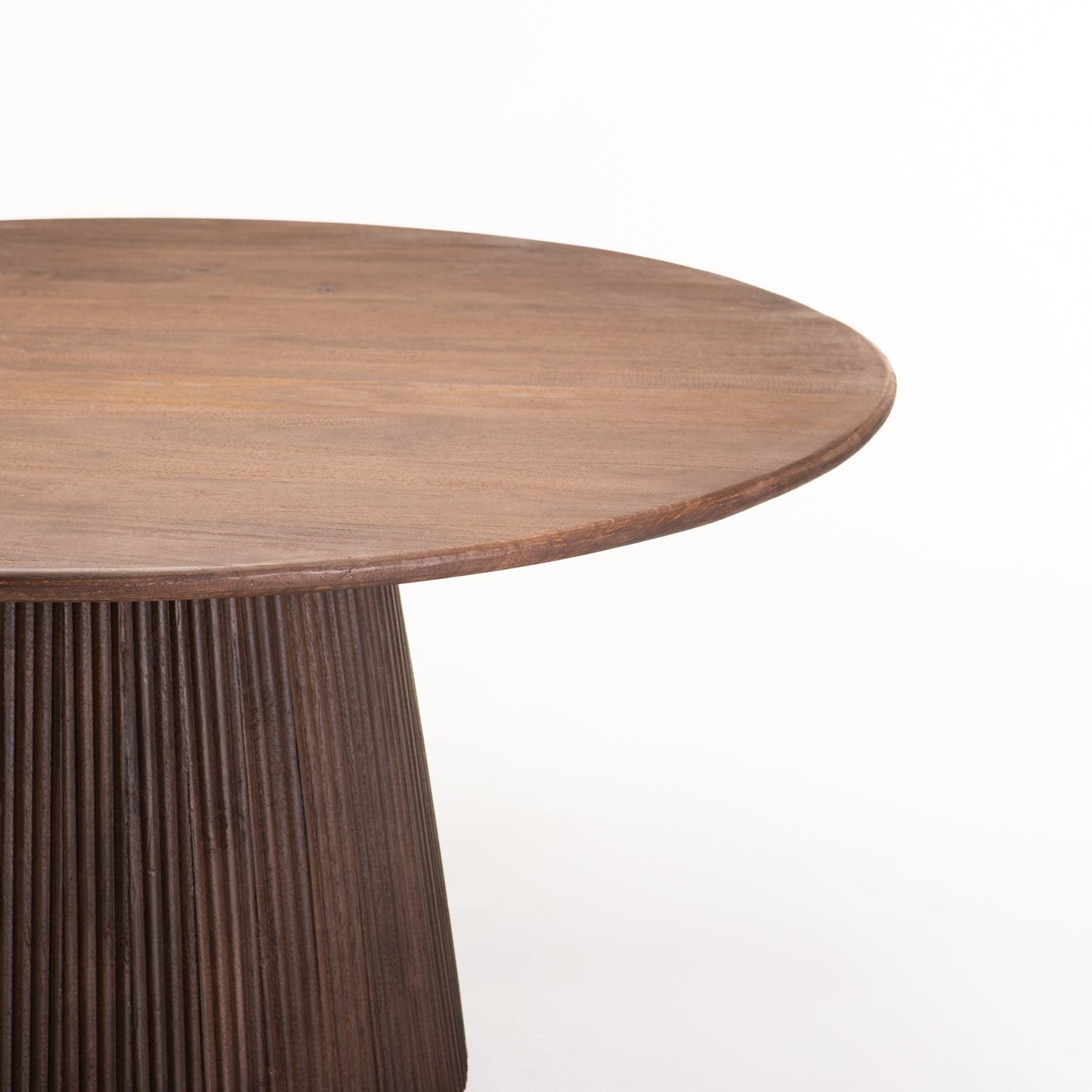 Chipo 150 Round Solid Wood Dining Table- Dark Brown