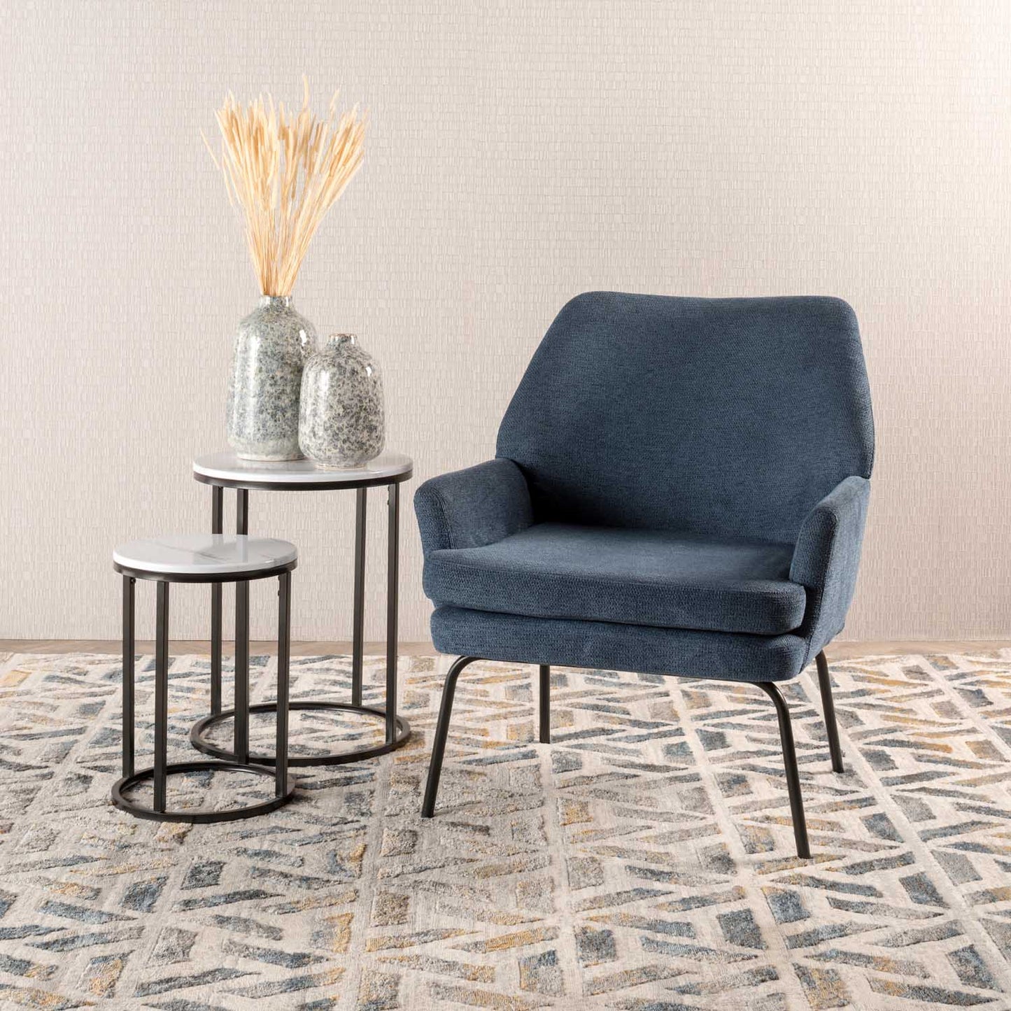 Vishaya Fabric Chair - Blue