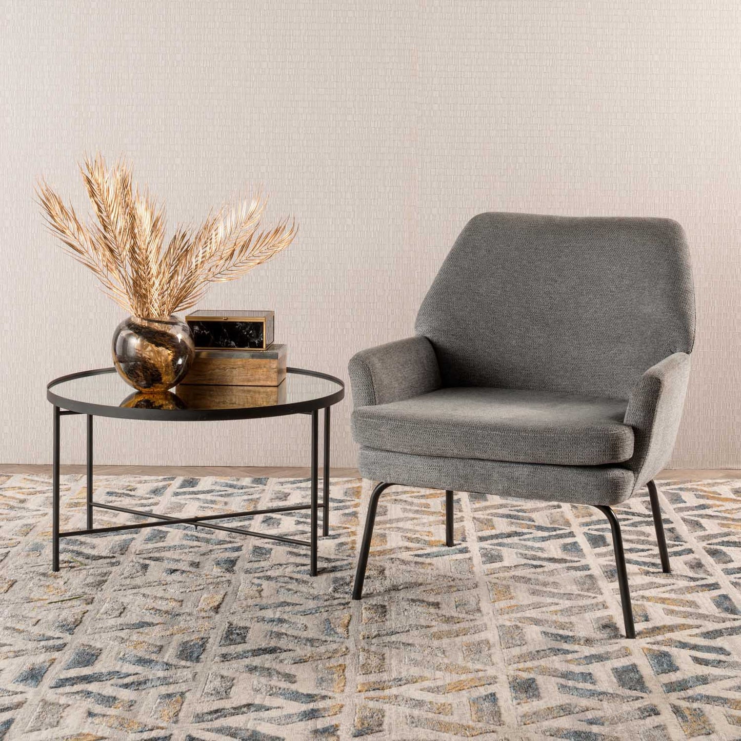 Vishaya Fabric Chair - Grey