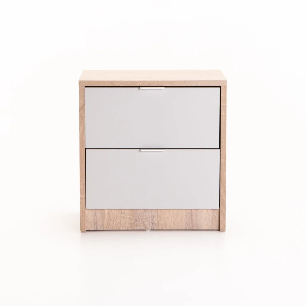 Ruzeiza 2 Drawer Pedestal - Oak / Grey