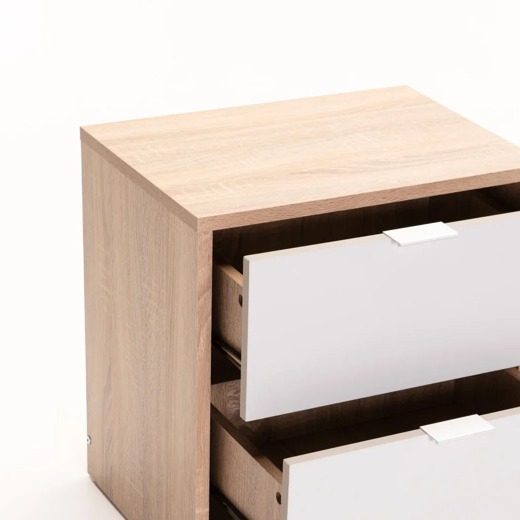 Ruzeiza 2 Drawer Pedestal - Oak / Grey