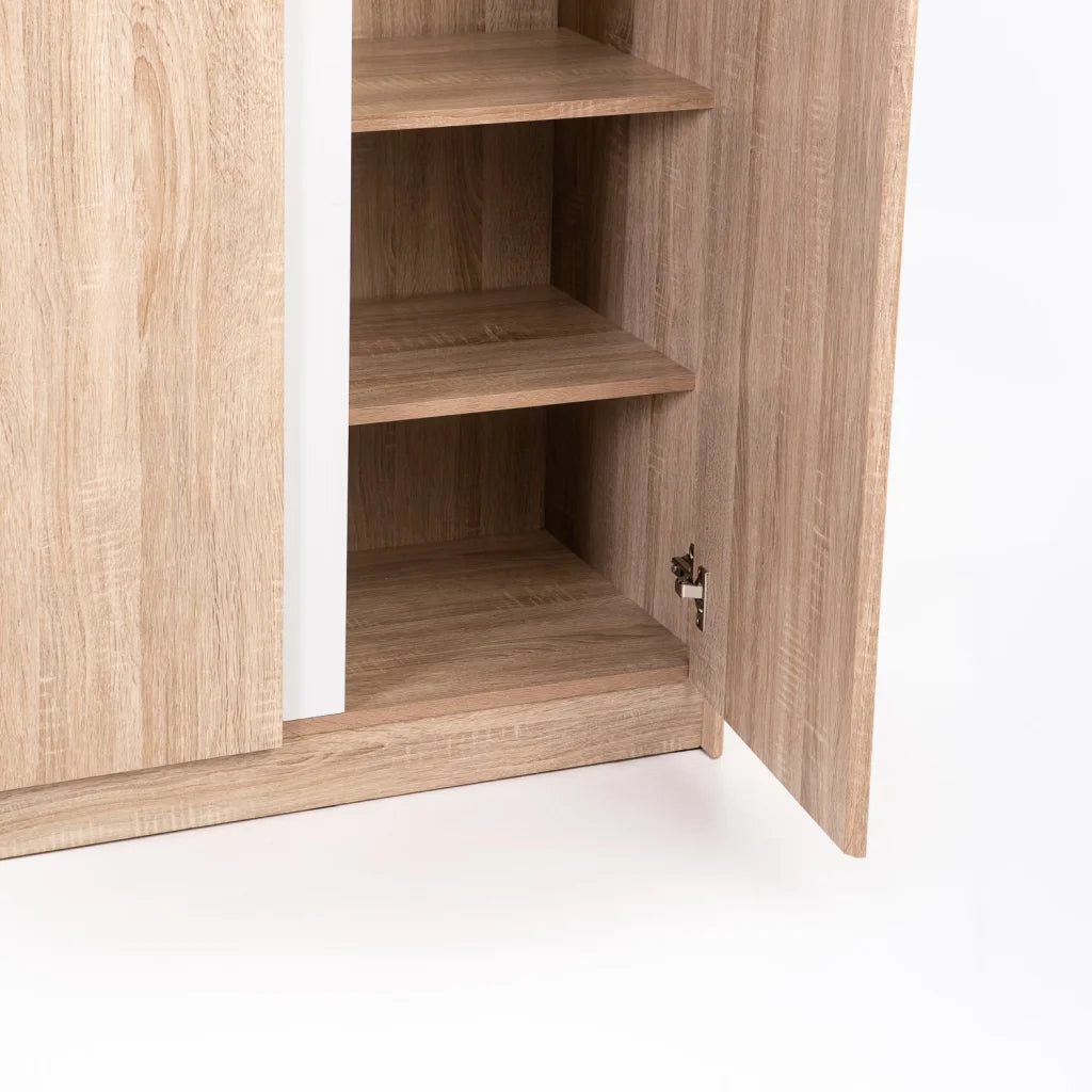 Dustu 2 Door Robe - White / Oak