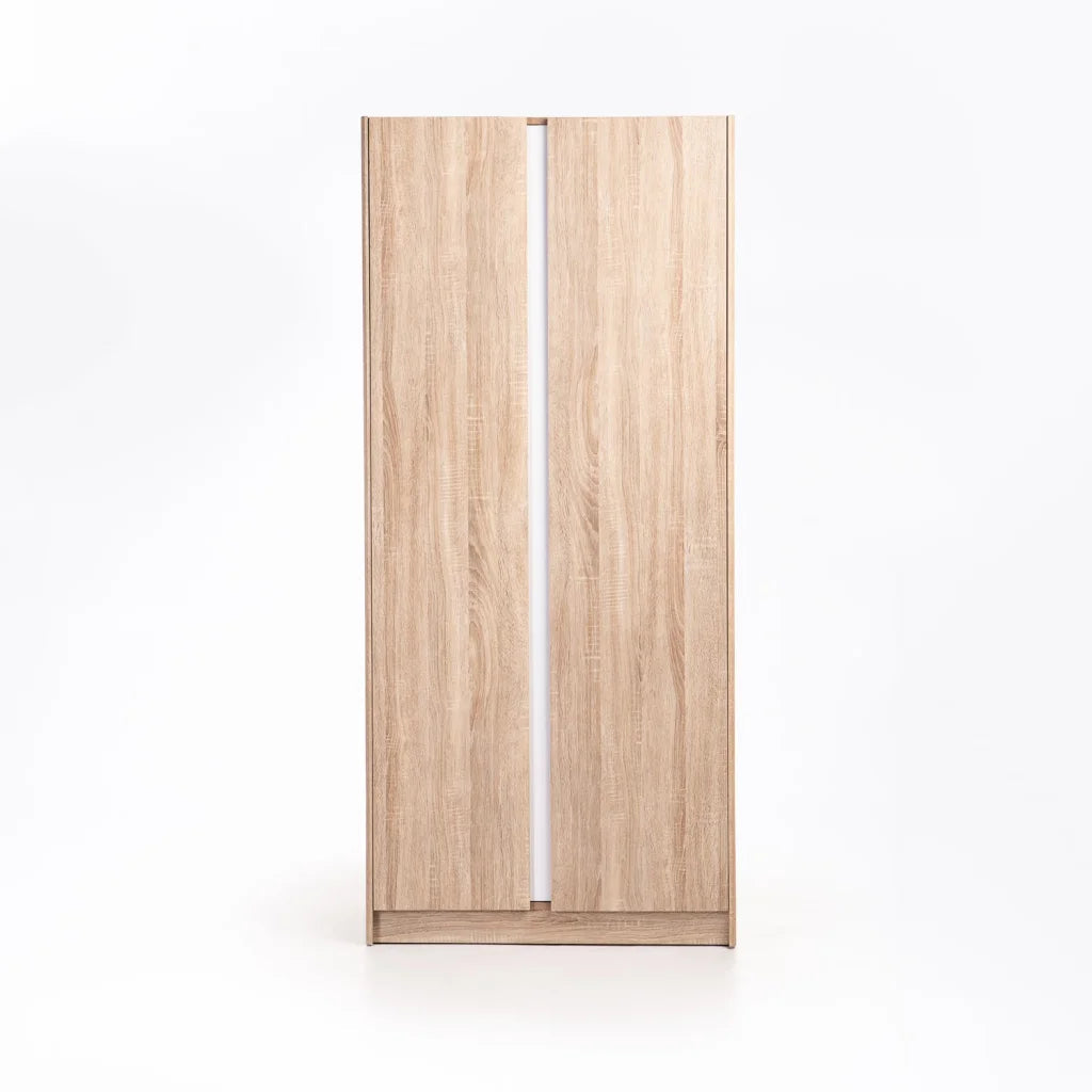 Dustu 2 Door Robe - White / Oak