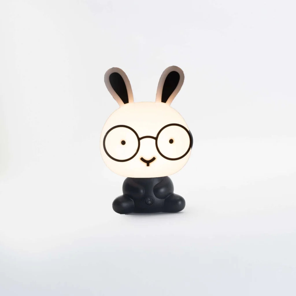 Baby Black & White Rabbit W/Glasses