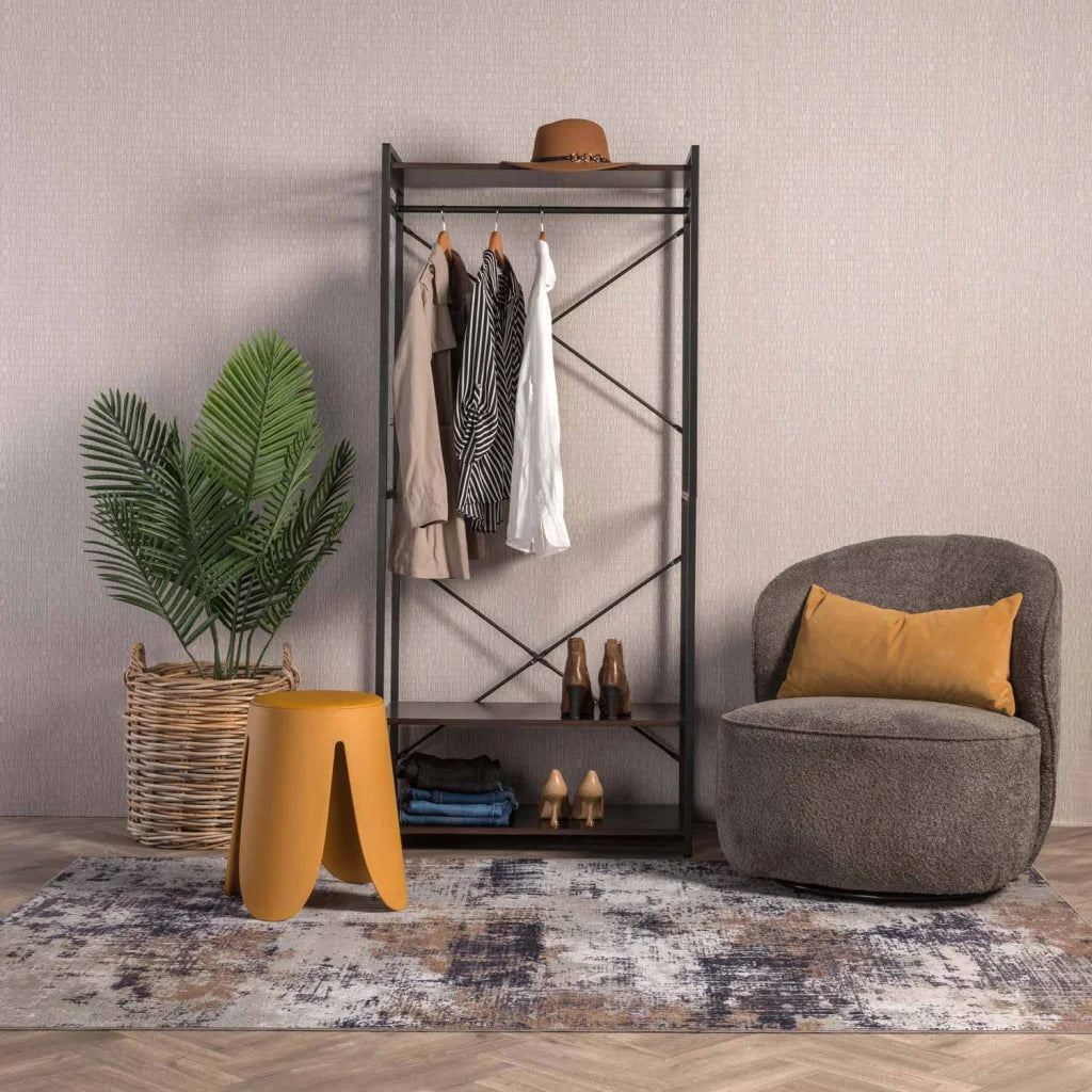 Kimimila 3 Shelf & Hanging Open Robe - Black