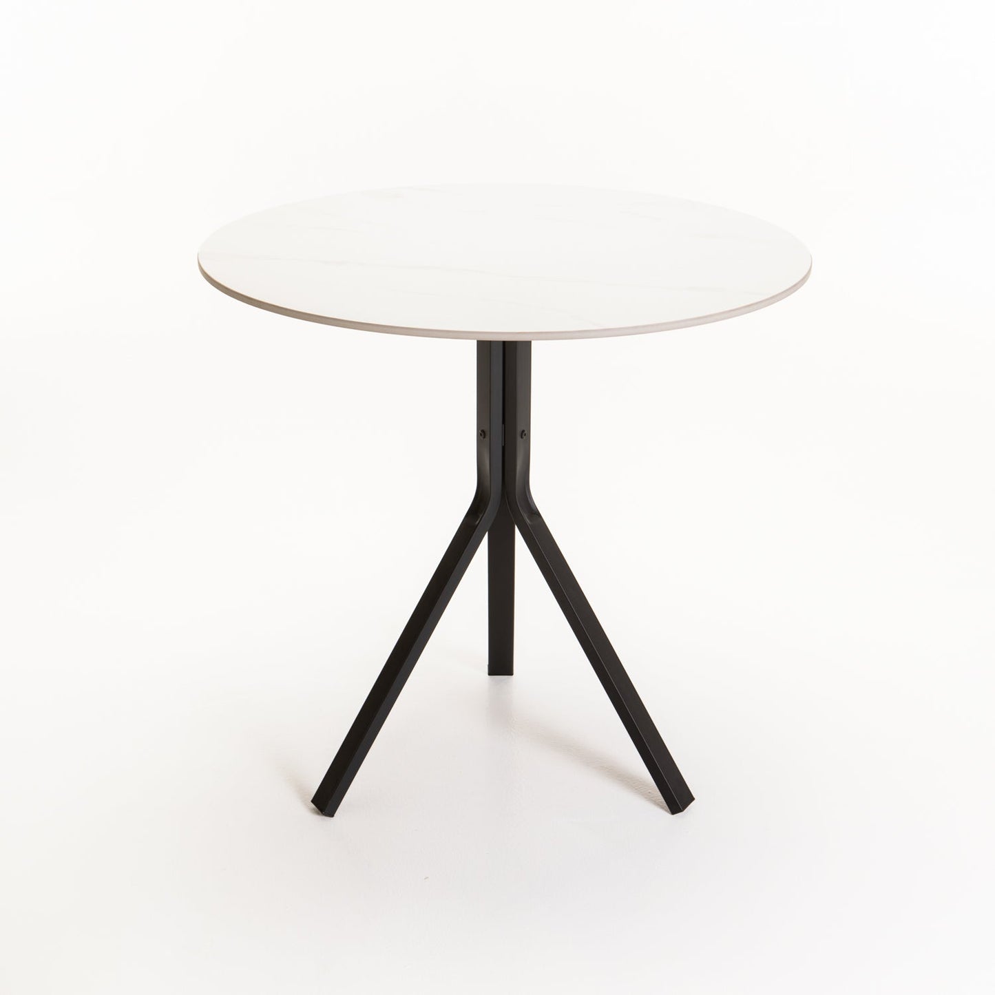 Anya 80cm Round Stone Top Dining Table- White