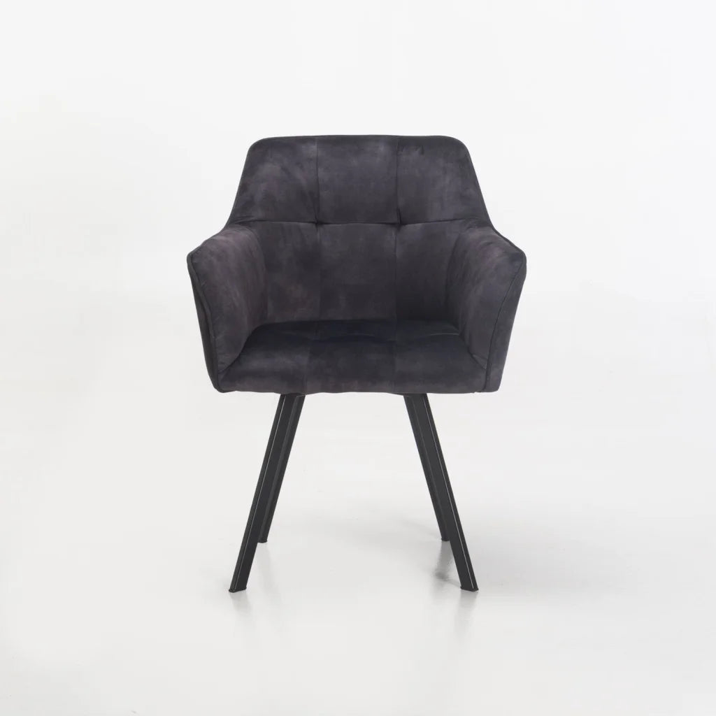 Siya Deluxe Velvet Dining Chair - Grey