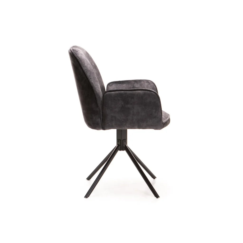 Dinny Deluxe Velvet Dining Chair - Grey