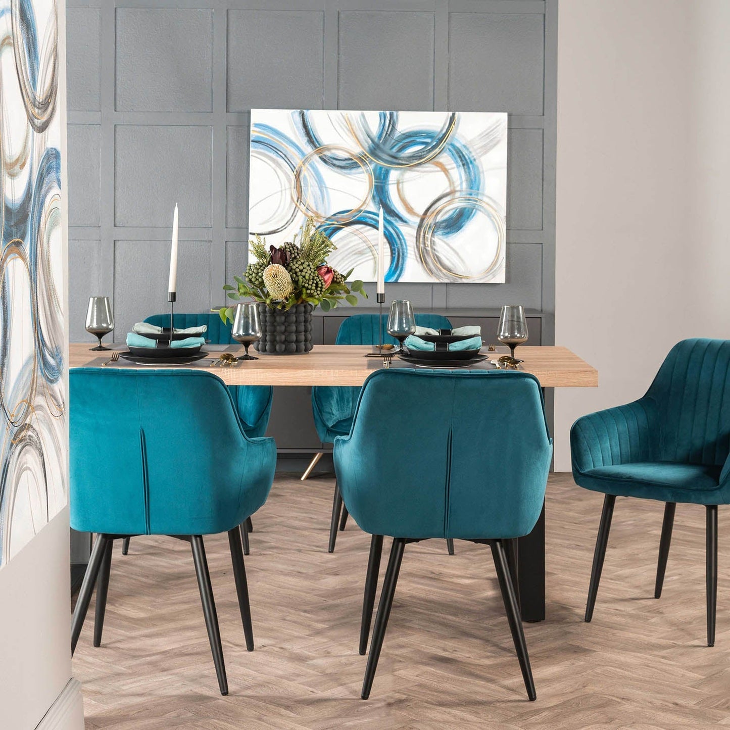 Decorotika Velvet Dining Chair - Teal