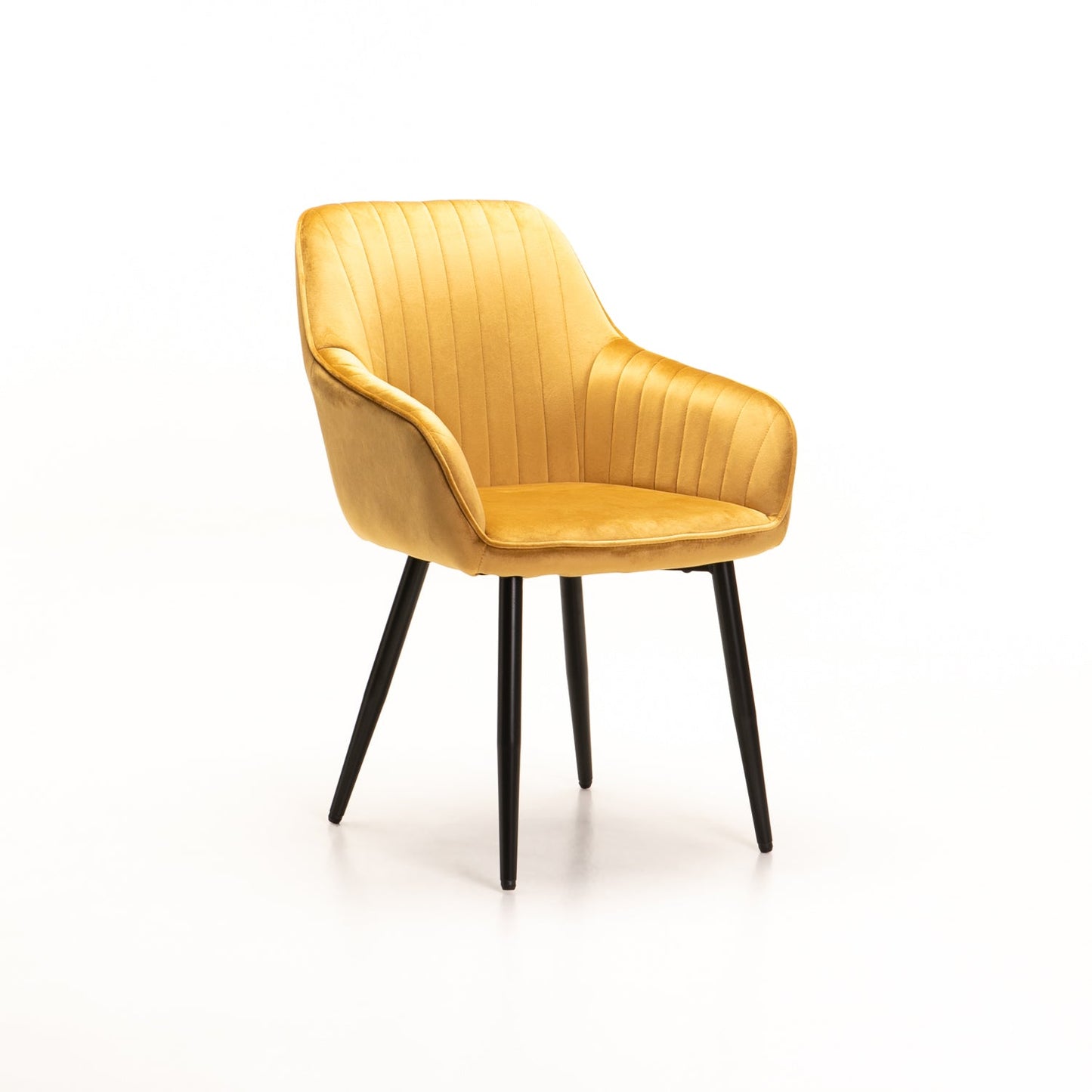 Decorotika Velvet Dining Chair - Mustard
