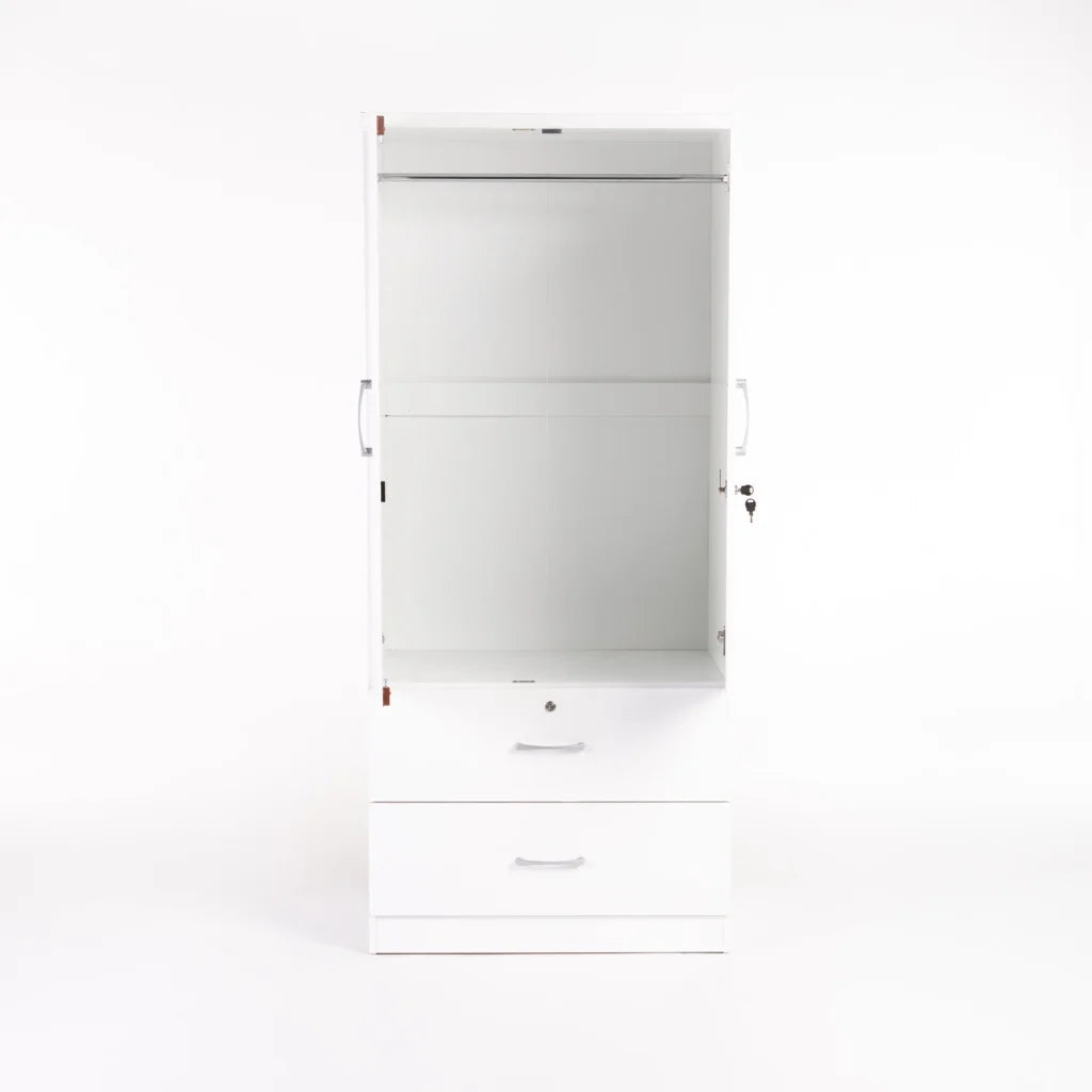 Flory 2 Door 2 Drawer Robe - White