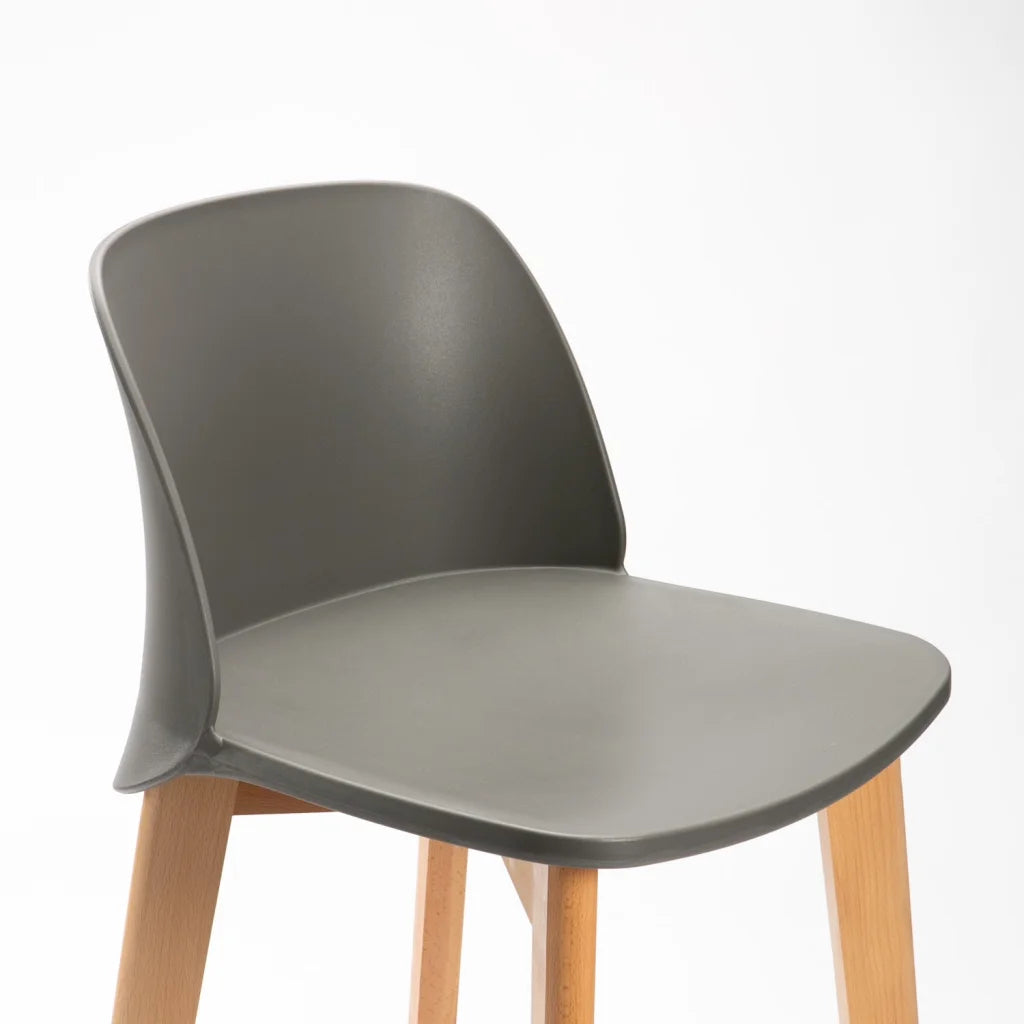 Chartreuse Wooden Leg Kitchen Stool - Grey