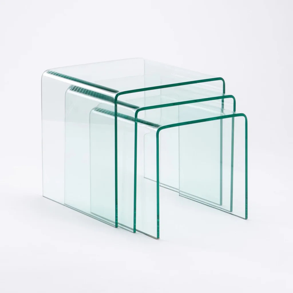 Clear Flute Regal Side Table - 3Piece