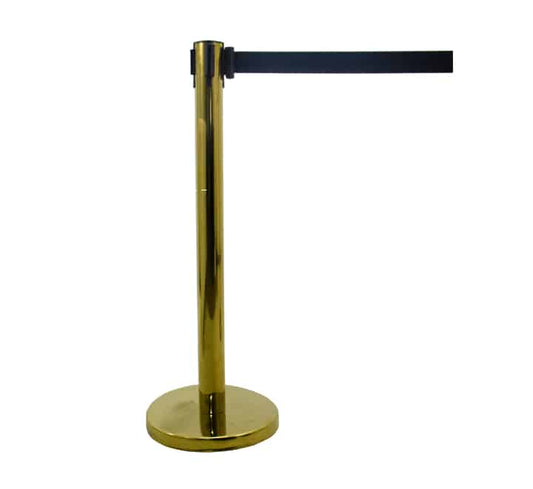 Gold Retractable Queue Barrier