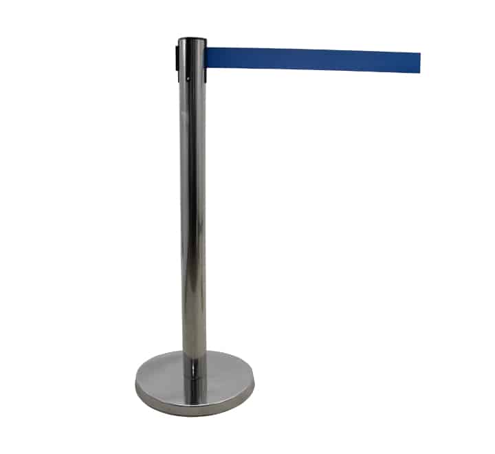Silver Retractable Queue Barrier