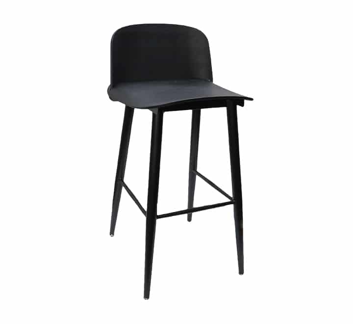 Bar Chair With Metal Legs - Black