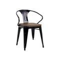 Replica Tolix Arm Chair With Wooden Seat