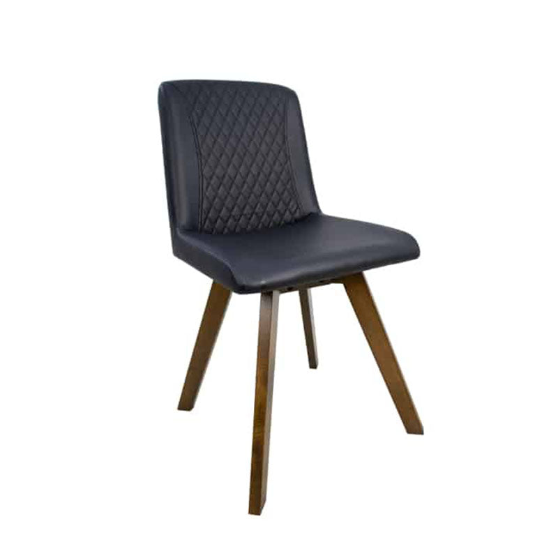 Wooden Dining Chair Black PU Cushion