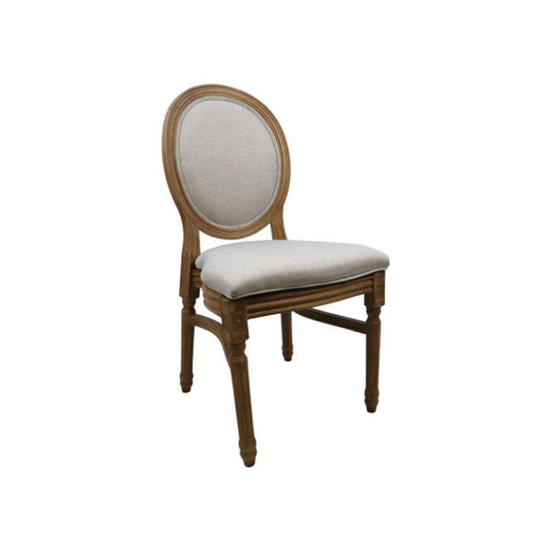 Louis Chair Plastic Wooden Look with Padded Back and Seat