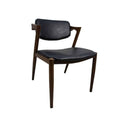 Vintage Ebonized Dining Chair PU Leather