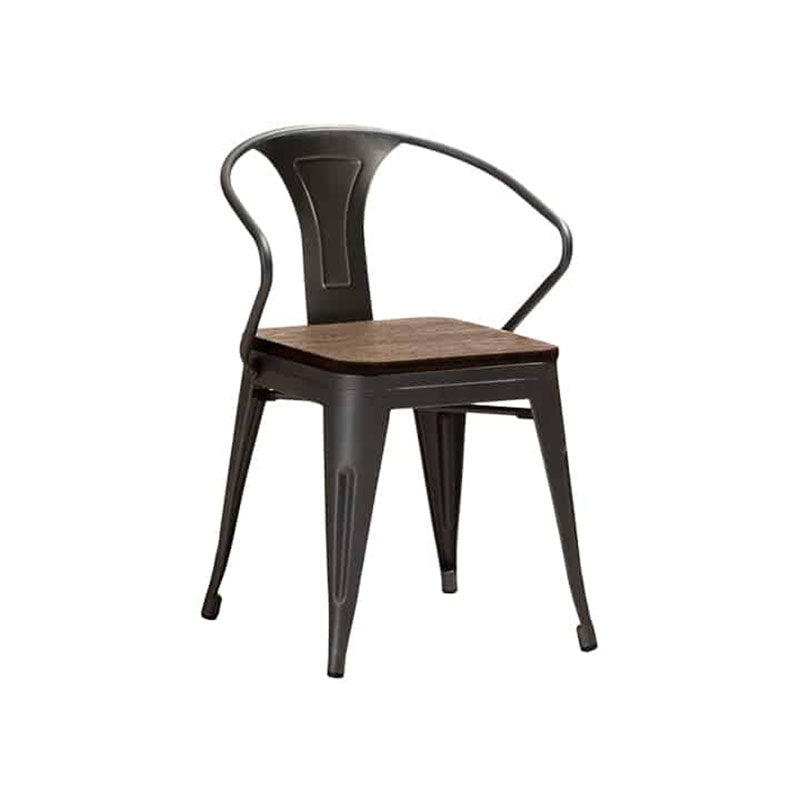 Replica Tolix Arm Chair With Wooden Seat