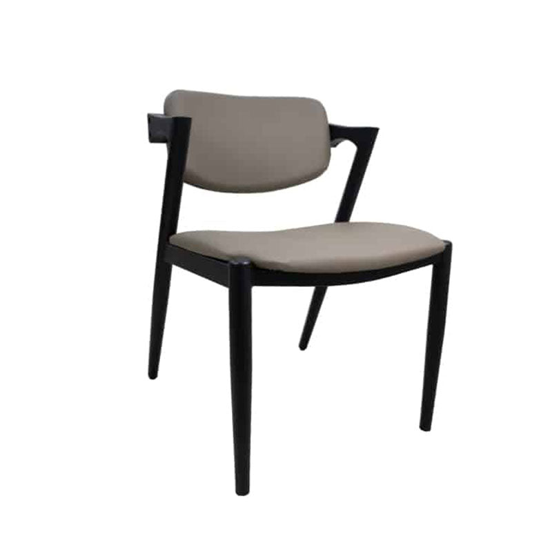 Vintage Ebonized Dining Chair PU Leather