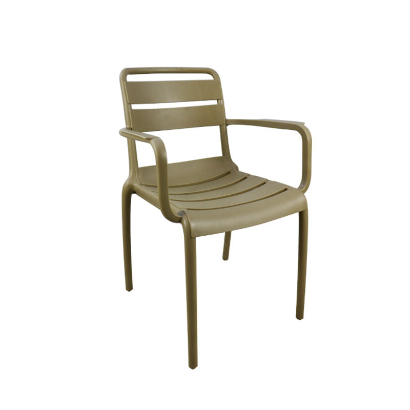 Plastic Arm Chair Slatted