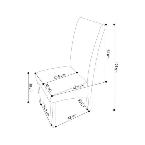 Koda Leather Touch Dining Chair - Walnut