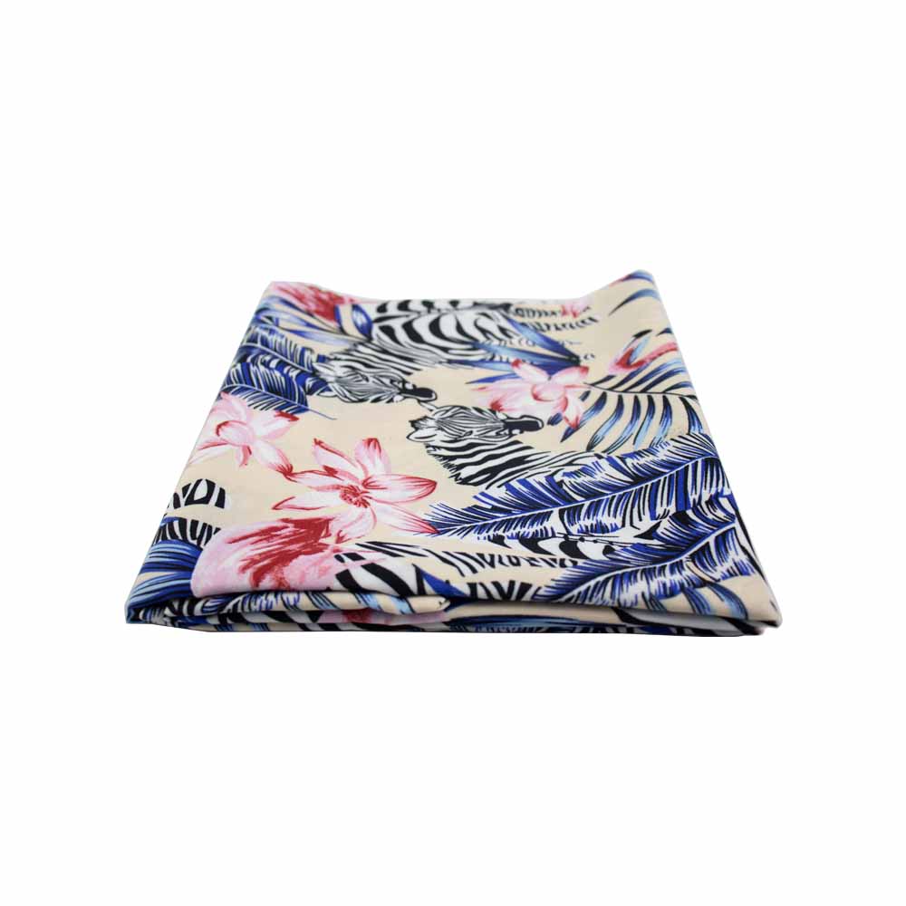 Table Runner Zebra/Flamingo Pattern Cream