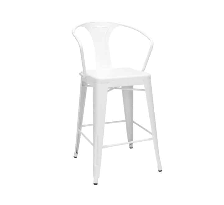 Replica Tolix Bar Chair With Arms - White