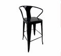 Replica Tolix Bar Chair With Arms - Black