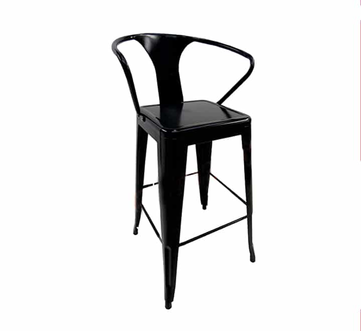Replica Tolix Bar Chair With Arms - Black