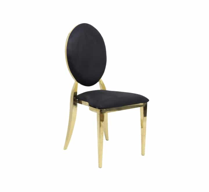 Velvet Padded Dining Chair - Black