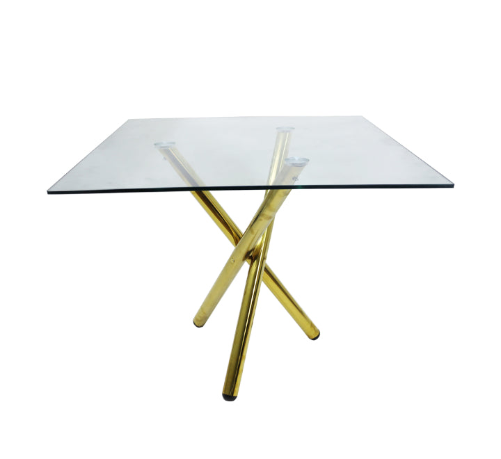 Square Glass Top Dining Table